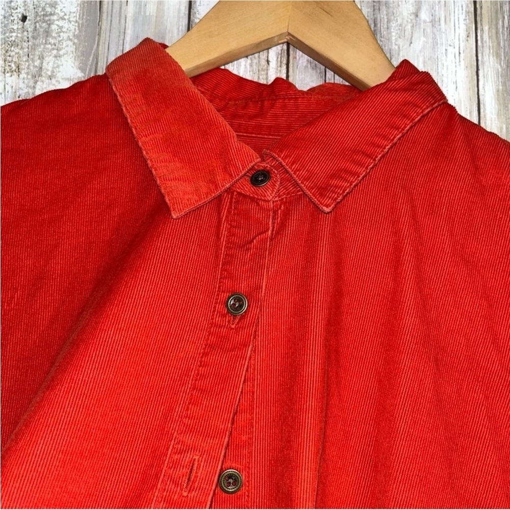 J. Jill Reddish Orange Corduroy Button Down - Picture 3 of 5